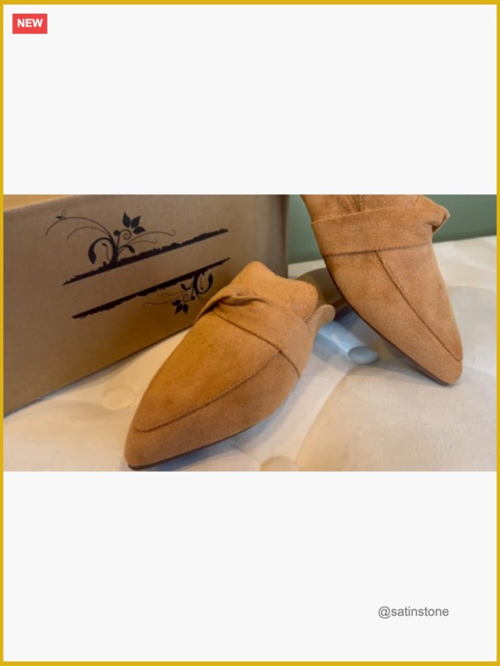 Pointed Toe Slingback Mule Flats with Bow, Slip On Loafers for Office Walking - Picture 7 of 7